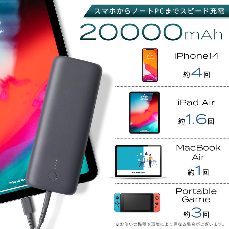 MOTTERU PD60W 20000mAh モバイルバッテリー ラテグレージュ ニュースリリース - PD60W出力対応 20,000mAhモバイルバッテリー