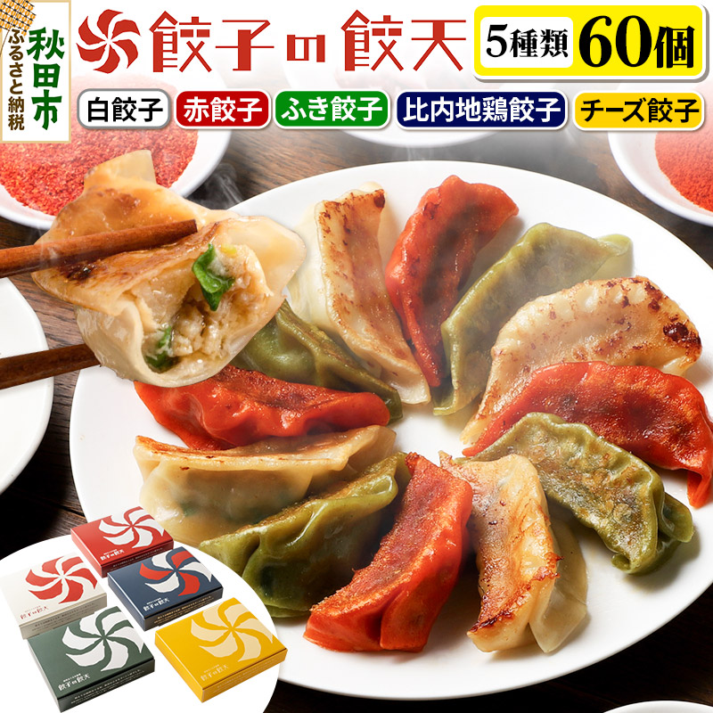 5種餃子 60個詰合せ 餃子の餃天 化学調味料無添加
