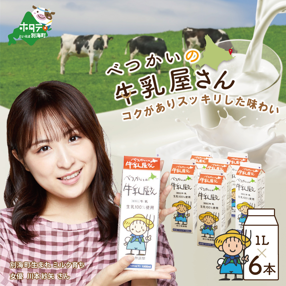 北海道産 べつかいの 牛乳屋さん  6本入