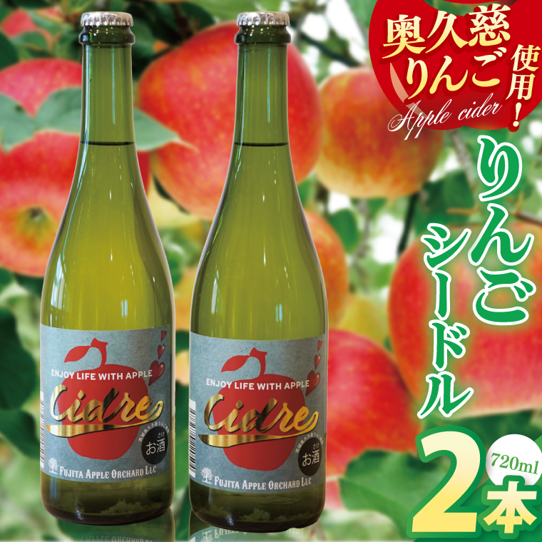【藤田観光りんご園】りんごシードル 720ml×2本セット|フジタアップルオーチャード 茨城県 大子町 奥久慈 林檎 果実 果汁 大吟醸 お酒 アルコール(BJ005)
