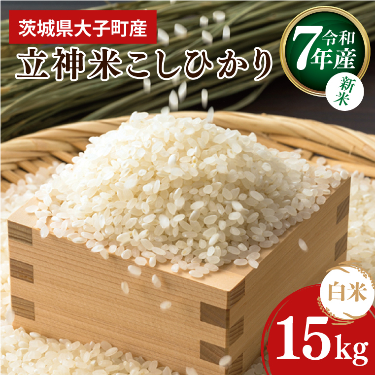 【10月より順次発送予定】令和7年産 立神米こしひかり(白米)15kg | 茨城県 大子町 コシヒカリ 米 コンテスト 受賞  生産者 大子産米 産地直送 もちもち グランプリ(BT069)