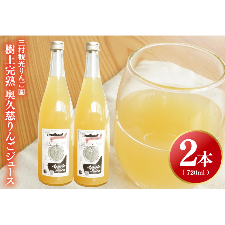 【三村観光りんご園】樹上完熟 奥久慈りんごジュース 720ml×2本セット（BX004）