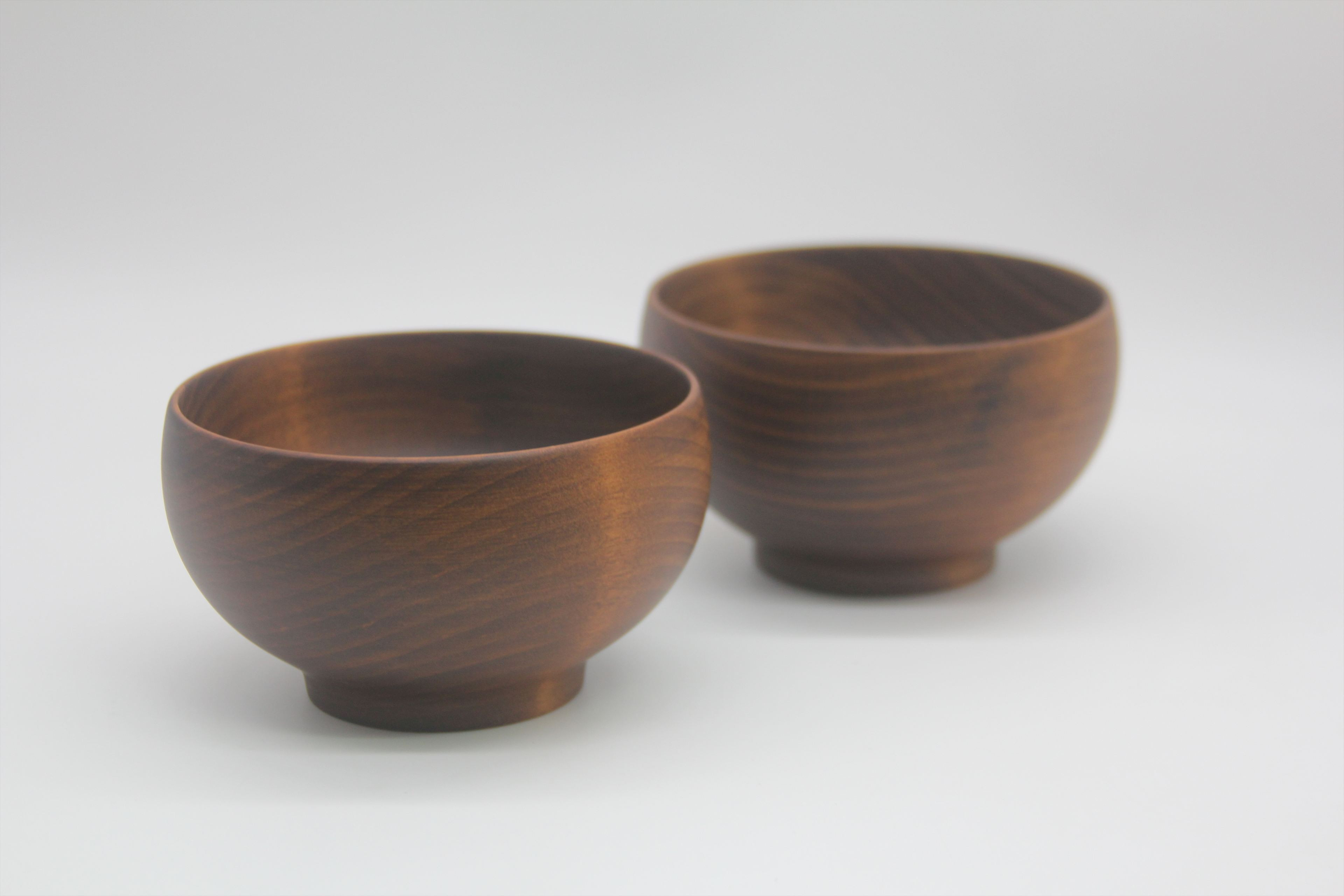 めいぼく椀テッラ小 2樹種セット(ブナ・サクラ)【めいぼく椀テッラ  10.5φ×6cm 手作り ウレタン塗装 国産天然木 おしゃれ プレゼント 記念 お祝い お椀 神奈川県 小田原市 】