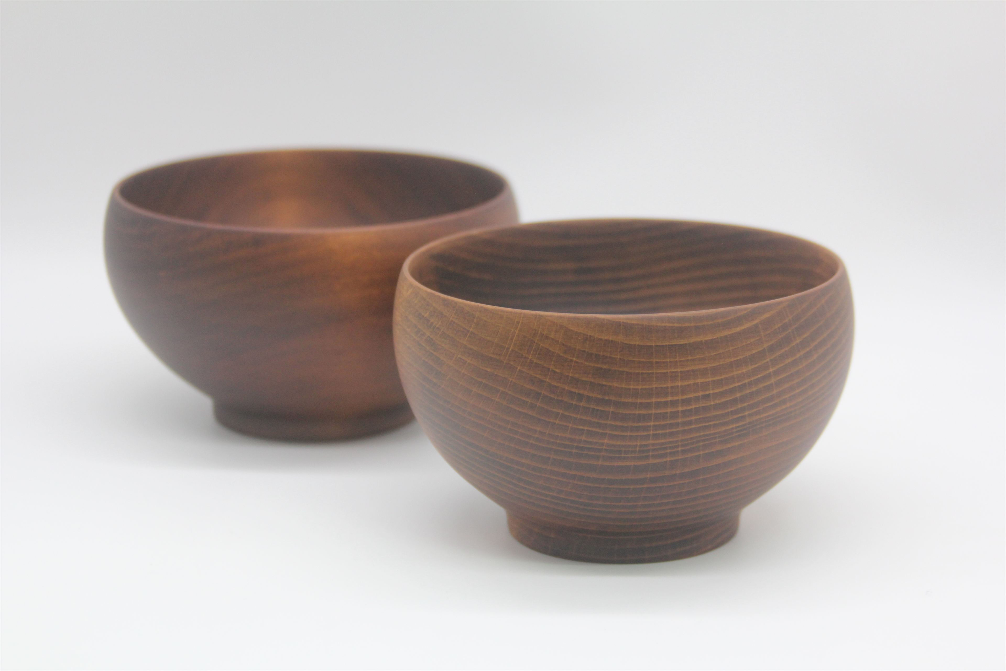 めいぼく椀テッラ大 2樹種セット(ブナ・サクラ)【めいぼく椀テッラ 13.0φ×7.4cm 手作り ウレタン塗装 国産天然木 おしゃれ プレゼント 記念 お祝い 夫婦 神奈川県 小田原市 】