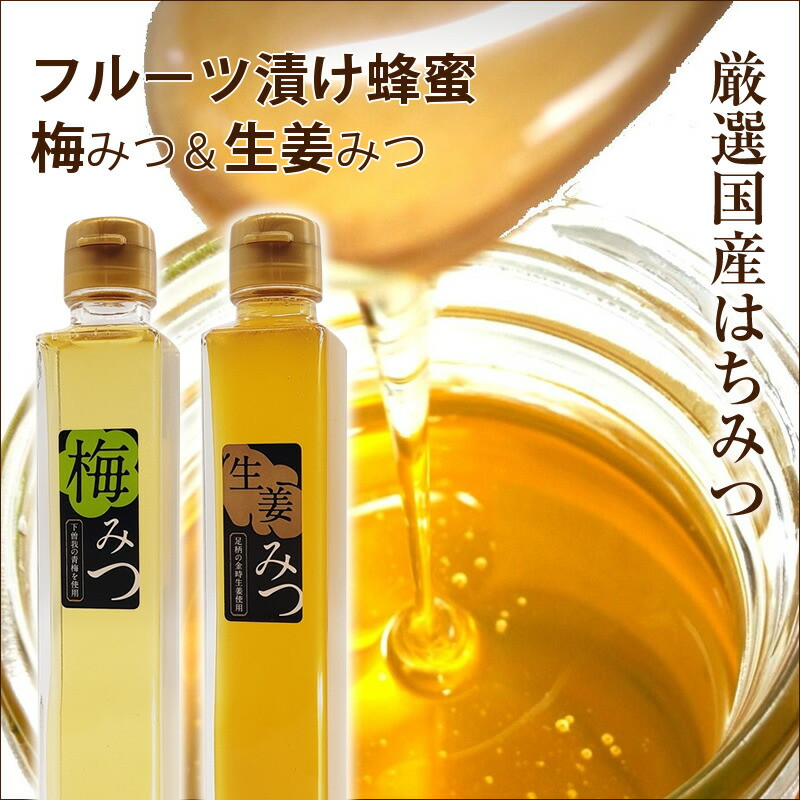 フルーツ漬け蜂蜜2本セット(梅みつ&生姜みつ)【はちみつ ハチミツ 蜂蜜 家庭用 自宅用 贈答品 贈答用 ギフト お取り寄せ 御中元 お中元 お歳暮 父の日 母の日 贈り物 梅 生姜 フルーツ 神奈川県 小田原市 】