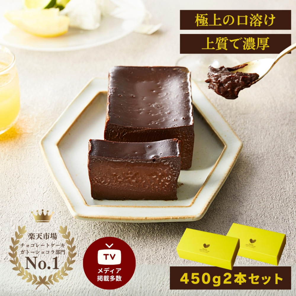 極上の口溶け。幸せの生ガトーショコラ 450g 2本セット【 高級 濃厚  極上スイーツ グルテンフリー チョコ ショコラテリーヌ 高品質クーベルチュールチョコレート使用 一流シェフ 神奈川県 小田原市 】
