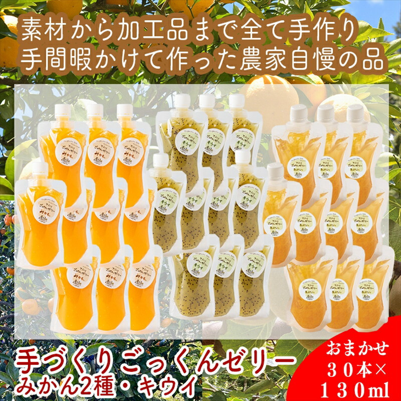 スイスで加工品を学んだ農家が作った手づくりごっくんゼリー おまかせ30本セット 130ml みかん 甘夏 キウイ【 家庭用 自宅用 贈答品 贈答用 ギフト お取り寄せ お中元 お歳暮 贈り物 お祝い 神奈川県 小田原市 】