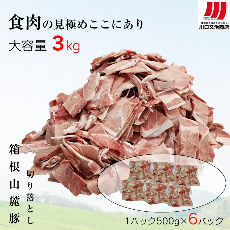 箱根山麓豚 モモ・ウデ切り落とし3K盛り(500g×6パック)【 箱根山麓豚 切り落とし 神奈川県 小田原市 】