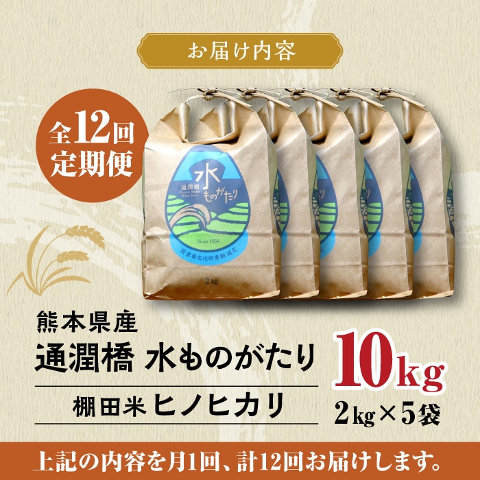 全12回定期便】令和6年産 通潤橋 水ものがたり 棚田米 10kg (2kg