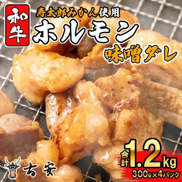 和牛 ミックス ホルモン 味噌ダレ 1.2kg 300g 4パック 焼肉 小分け 古安