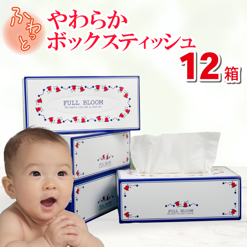 ティッシュ ペーパー ボックス 12箱 柔らかめ ティッシュ パルプ100 花粉症 日用品 ボックスティッシュ 消耗品 防災 備蓄 生活用品 沼津 原町加工紙 10000円以下 1万円以下