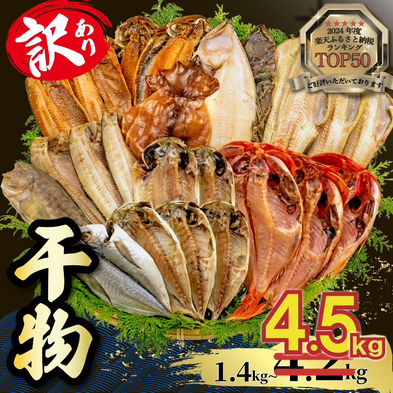 【2025年9月発送】【期間限定】 山由水産 訳あり 干物 4.5kg 詰め合わせ セット 配送不可地域あり