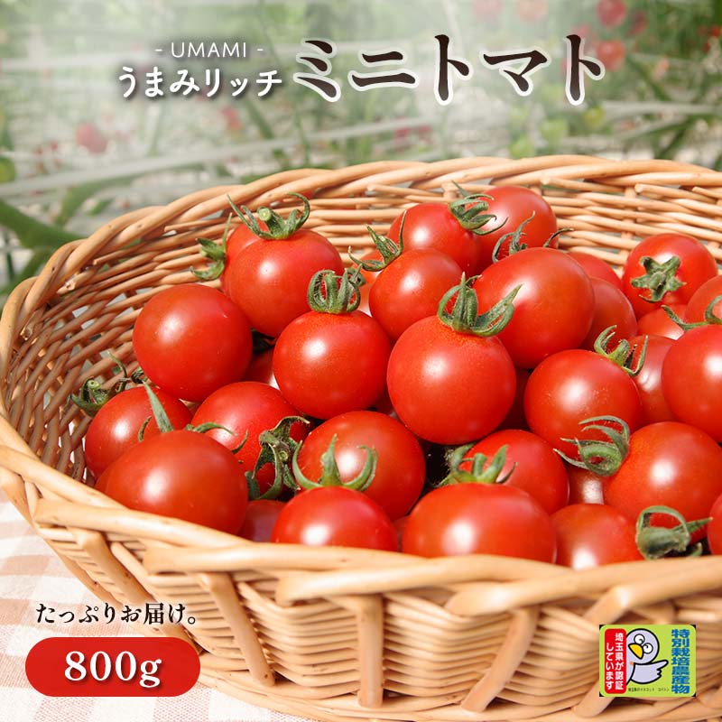 <特別栽培農産物>ファームサイドのこだわりミニトマト 800g 野菜 特別栽培 農産物 サラダ ピクルス 炒め物 食品 本庄産 関東 F5K-508