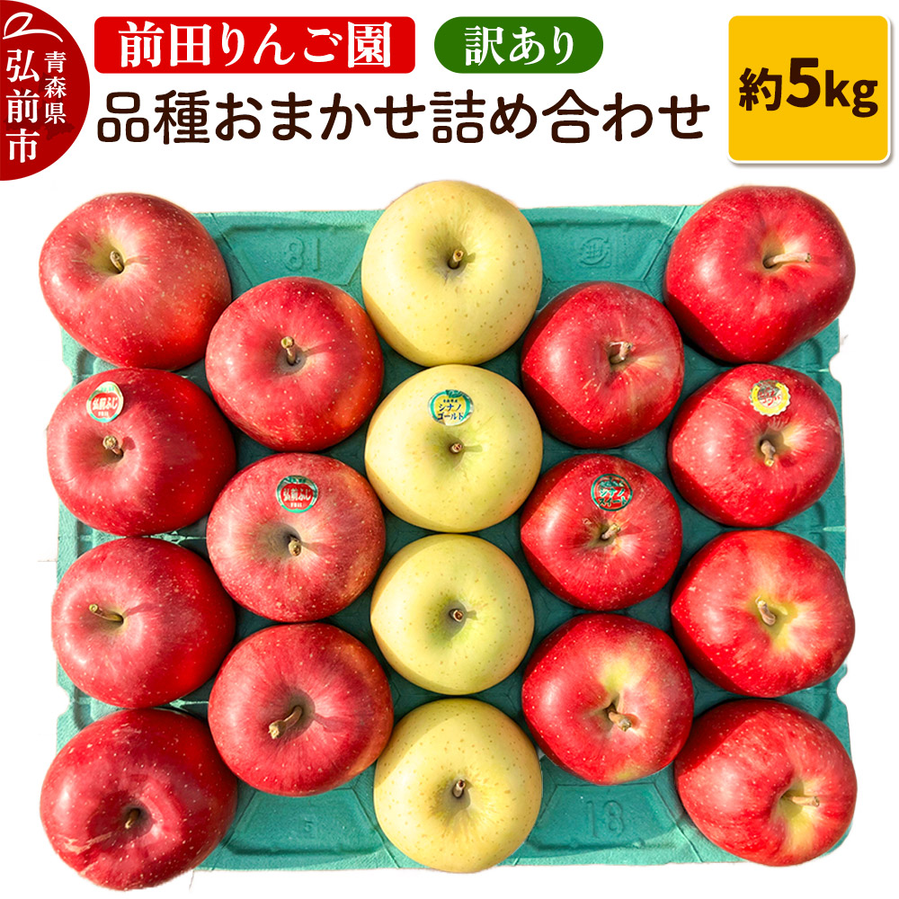 [レビューキャンペーン][10月〜発送]りんご[先行受付]訳あり りんご 品種おまかせ詰め合わせ 約 5kg(16〜20玉程度)前田りんご園 青森 果物 フルーツ 林檎 リンゴ くだもの 不揃い 規格外 予約