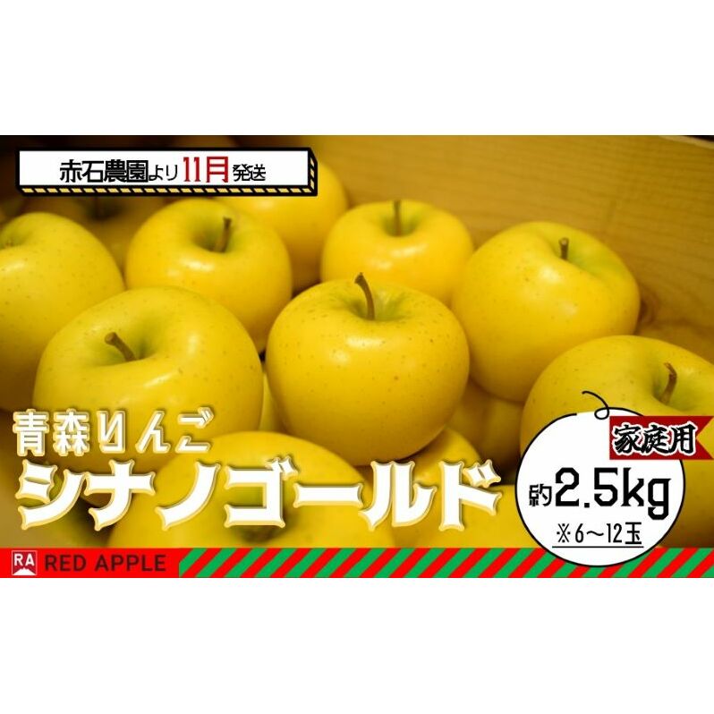 りんご [ 11月発送 ] 家庭用 シナノゴールド 約 2.5kg [ 弘前市産 青森りんご ]