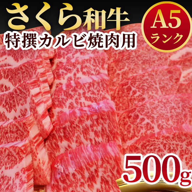 A5さくら和牛特撰カルビ焼肉用500ｇ≪肉 焼肉 国産牛 グルメ≫ 栃木県さくら市 JRE MALLふるさと納税