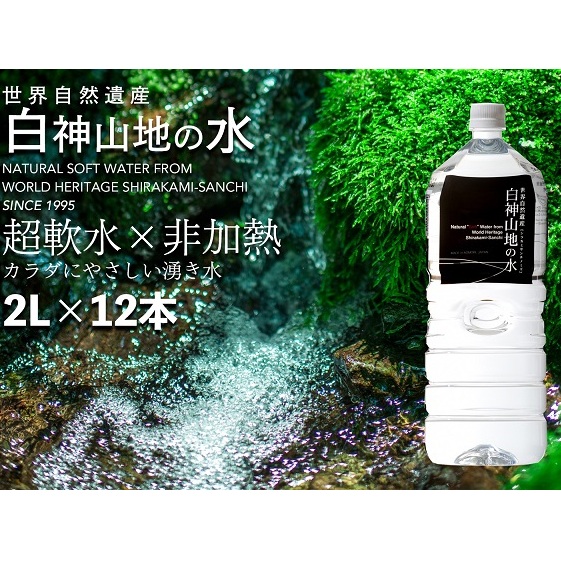 白神山地の水 2L×12本 ナチュラルウォーター 飲料水 軟水 超軟水 非加熱 弱酸性 湧水 湧き水 水 ウォーター ペットボトル 青森県 鰺ヶ沢町 国産 飲料類 ミネラルウォーター 