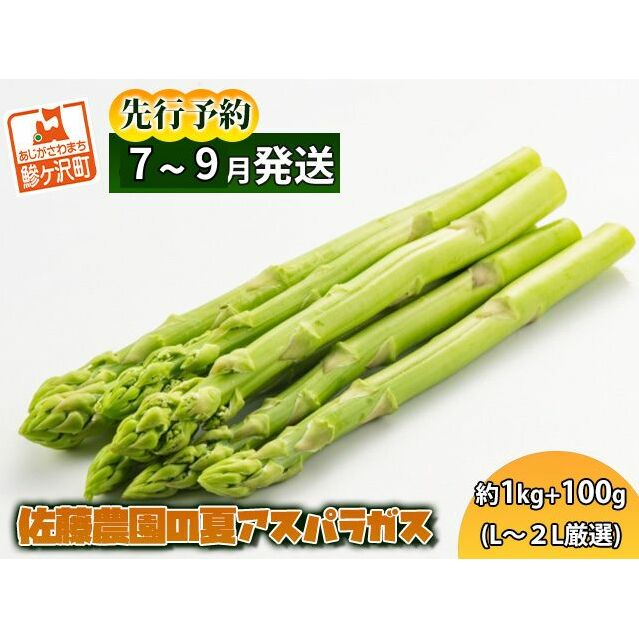 先行予約2024年産】佐藤農園の夏アスパラガス！約1kg+100g（L～2L厳選）【7月～9月発送】青森県鰺ヶ沢町産 青森県鰺ヶ沢町 JRE  MALLふるさと納税