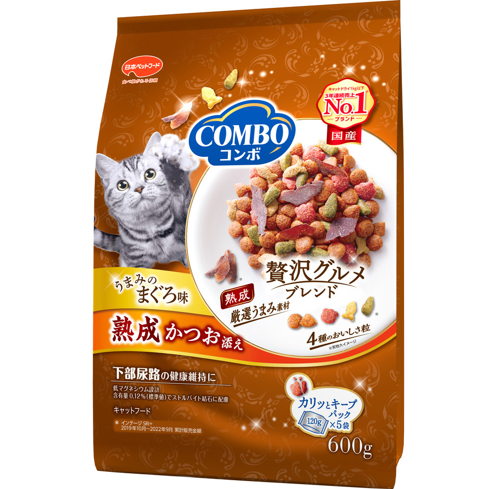 コンボ キャット まぐろ味・熟成かつお添え 600g x12(ケース単位) キャットフード