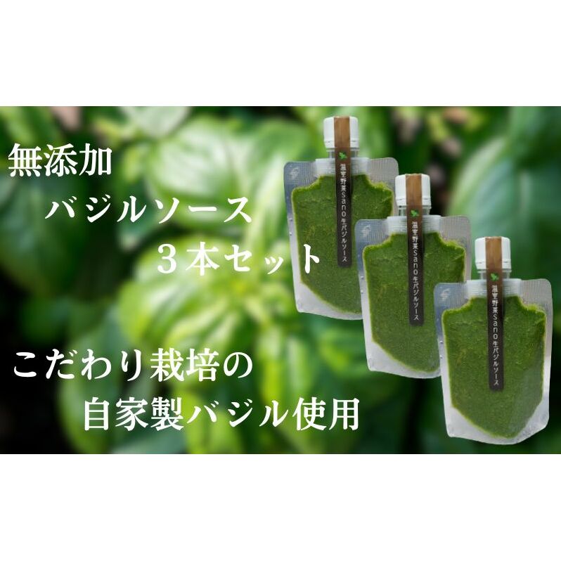 温室野菜 sano 生バジルソース３本セット 加工食品 ソース 