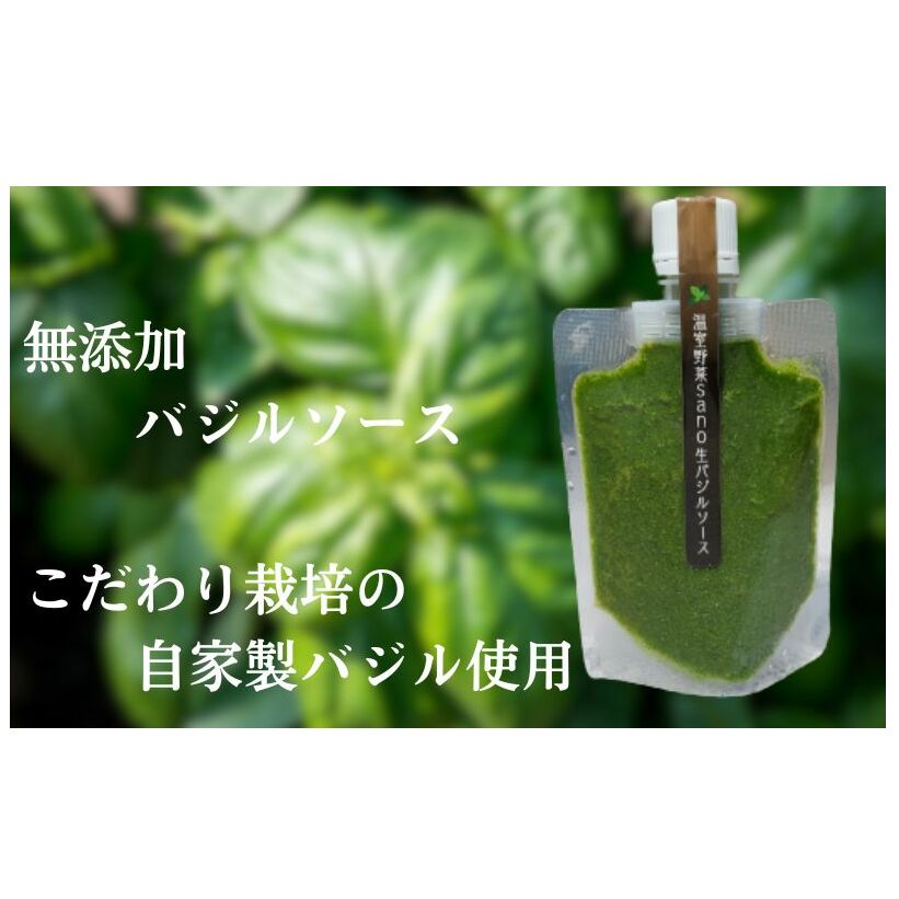 温室野菜 sano  生バジルソース 料理 イタリア料理 新鮮 香り 温室栽培 無添加 おすすめ 人気 厳選 袋井市 加工食品 食用油