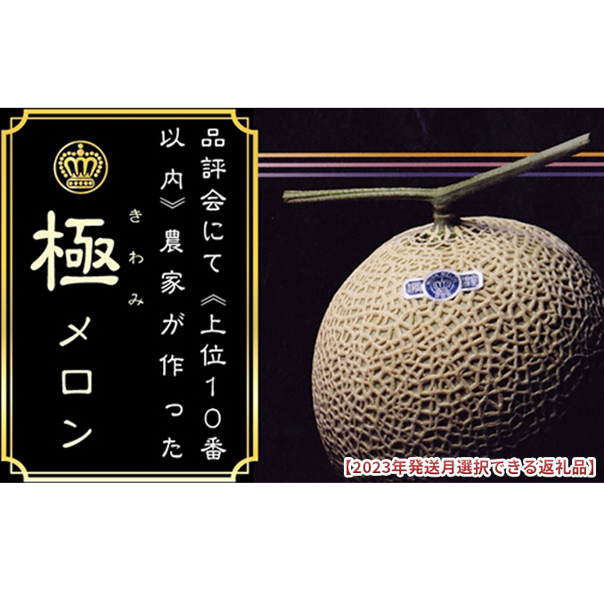 ★発送月選択できる返礼品★ 『クラウンメロン ”極メロン” 1玉』 ギフト箱入り メロン 人気 厳選 ギフト 贈り物 デザート グルメ 袋井市