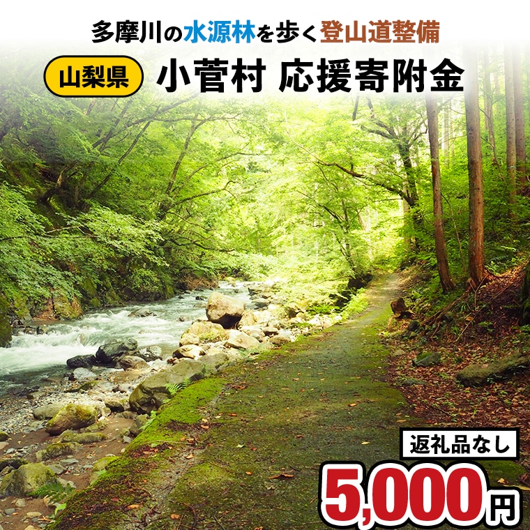 【返礼品なし】多摩川の水源林を歩く登山道整備支援金<小菅村応援寄附金5,000円>