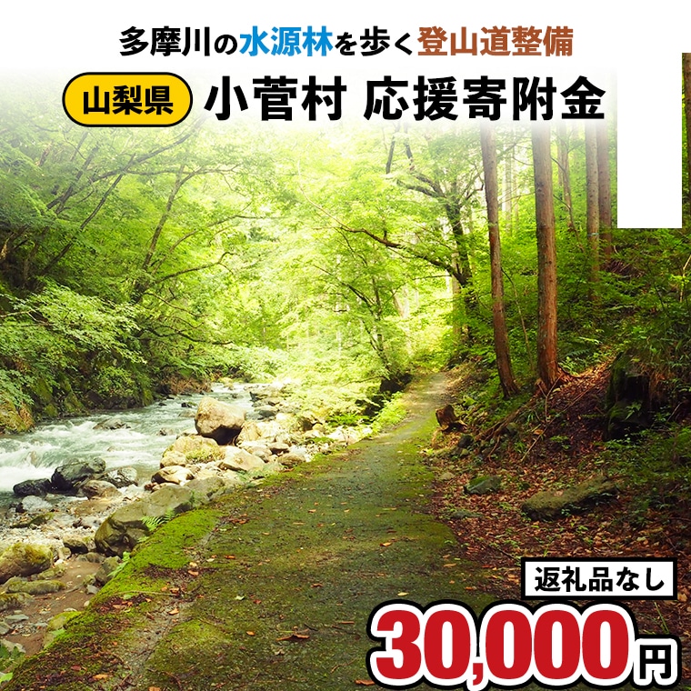 【返礼品なし】多摩川の水源林を歩く登山道整備支援金<小菅村応援寄附金30,000円>