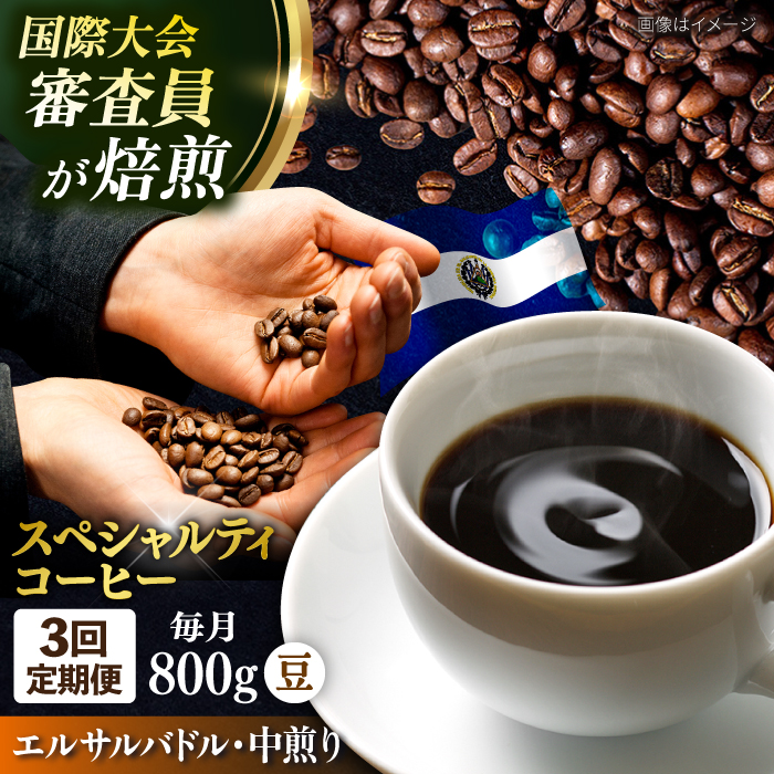 [全3回定期便]コーヒー豆 自家焙煎 中煎り エルサルバドル 200g×4 TSUKIKOYA COFFEE ROASTER ツキコヤ[株式会社RUINS] [AKAD028]