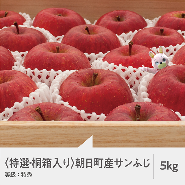 【特選 桐箱入り】りんご サンふじ 特秀 5kg 14~18玉 山形県 朝日町産 山形県産 特産 果物 贈答 お歳暮 フルーツ ふじ リンゴ 林檎 冬【12月上旬~12月下旬発送】