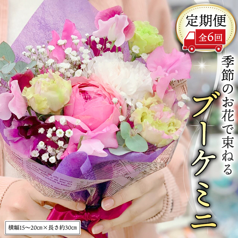 ≪定期便≫季節のお花で束ねるブーケミニ＊6回 花束 ブーケ 生花 [CT003ci]