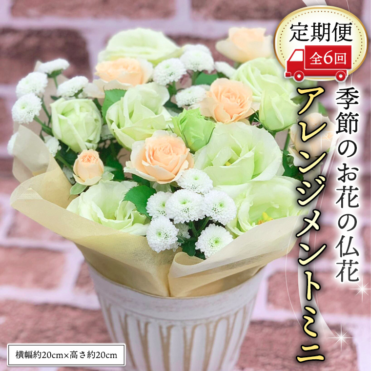 季節のお花の仏花アレンジメントミニ＊定期便6回 アレンジメント 仏花 生花 お供え [CT028ci]