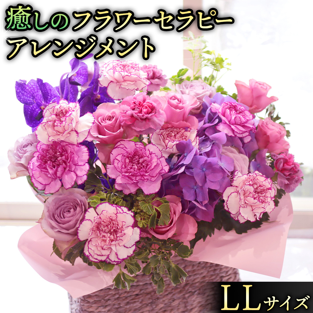 癒し の フラワー セラピー アレンジメント LLサイズ お花 花 はな アレンジ リラックス リフレッシュ ストレス [CT129ci]