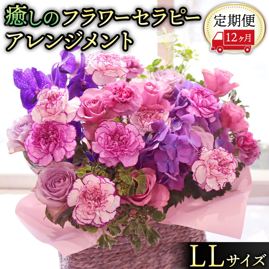 【 12ヶ月 定期便 】 癒し の フラワー セラピー アレンジメント LLサイズ お花 花 はな アレンジ リラックス リフレッシュ ストレス [CT131ci]