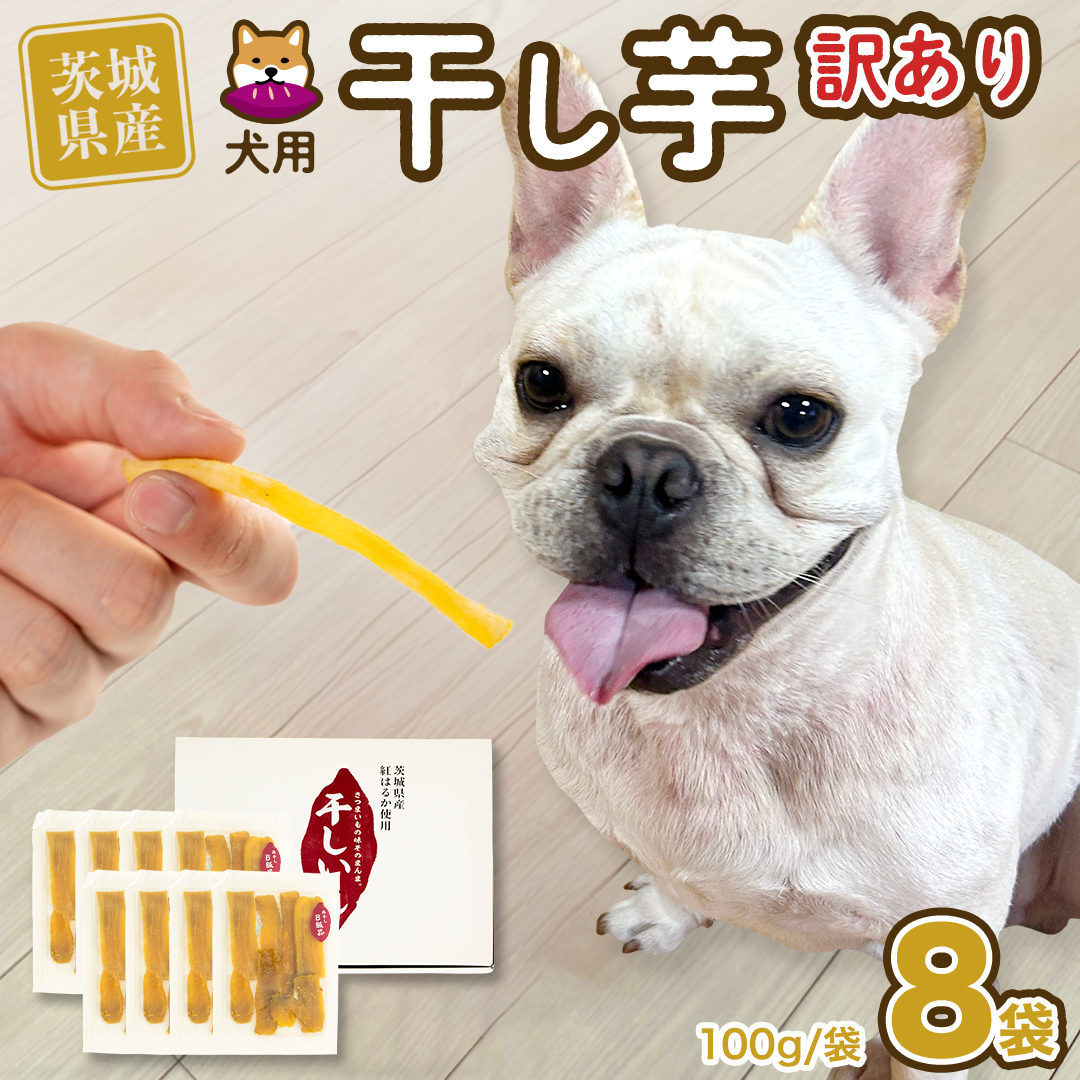 【 塚田商店 】 犬用 干し芋 訳あり 100g × 8袋 無選別 ドックフード ペットフード 犬 国産 無添加 さつまいも 芋 おやつ 和菓子 いも イモ 工場直送 マツコの知らない世界 [BD034ci]
