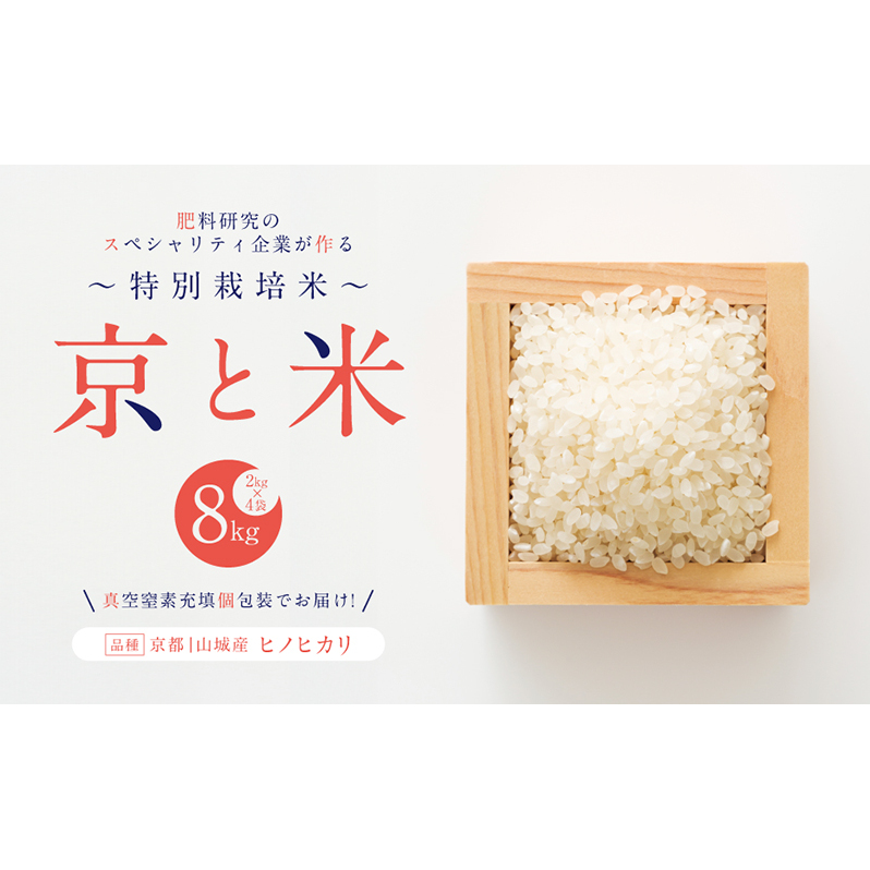 京都府京田辺市産 京と米 ヒノヒカリ 8kg (2kg×4袋) R6年度産 お米 米 こめ コメ 精米 白米 ごはん ご飯 弁当 おにぎり 真空 長期保存 防災 京田辺市 京都府