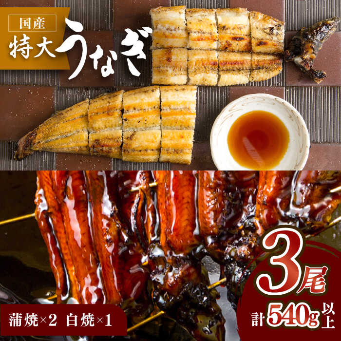こだわりの国産うなぎ蒲焼・白焼3枚セット（うなぎ蒲焼2枚・白焼1枚）【丸安】 [FAD001]
