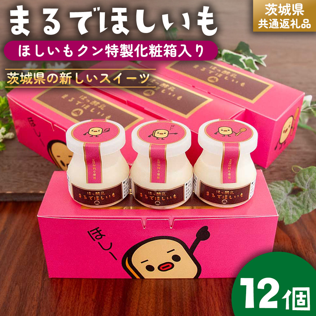 筑波ハム 『 まるでほしいも 』合計12個 ほしいもクン特製 化粧箱入り (100g×3個入り ×4箱) ( 茨城県共通返礼品 ) ヨーグルト 干し芋 干しいも ほし芋 紅はるか デザート お土産 手土産