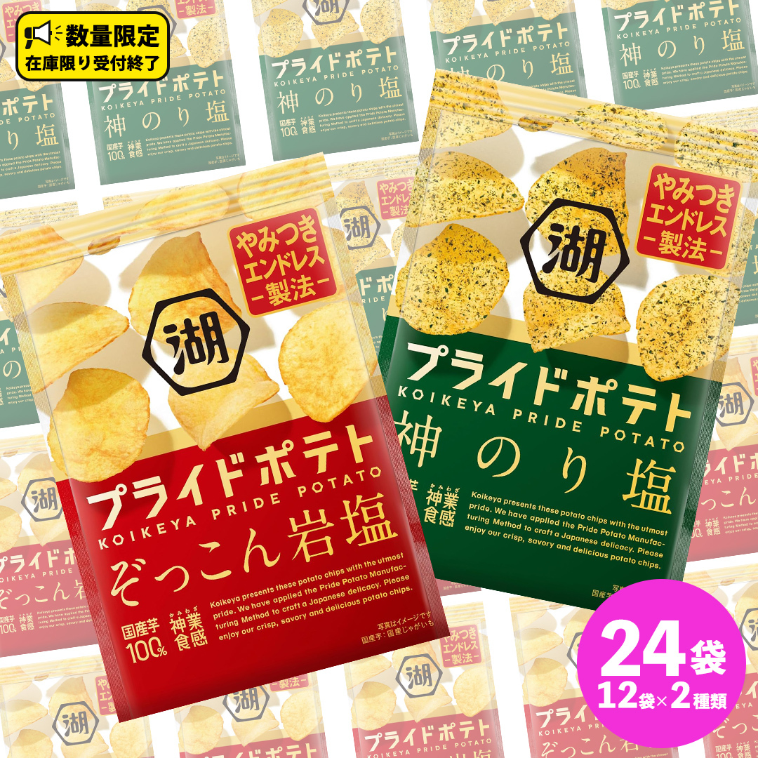 湖池屋 プライドポテト55g 2種類 詰め合わせ セット ポテチ お菓子 おかし スナック ポテトチップス のり塩 塩 ポテト 数量限定 まとめ買い