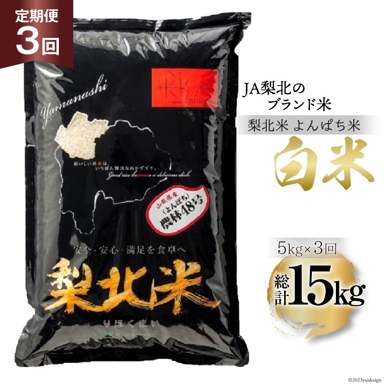 【定期便】【3回 米 定期便 】 梨北米 農林48号 5kg×3回 総計15kg [梨北農業協同組合 山梨県 韮崎市 20743668] お米 おこめ こめ コメ 精米 15キロ ご飯 ごはん 白米 国産 JA梨北