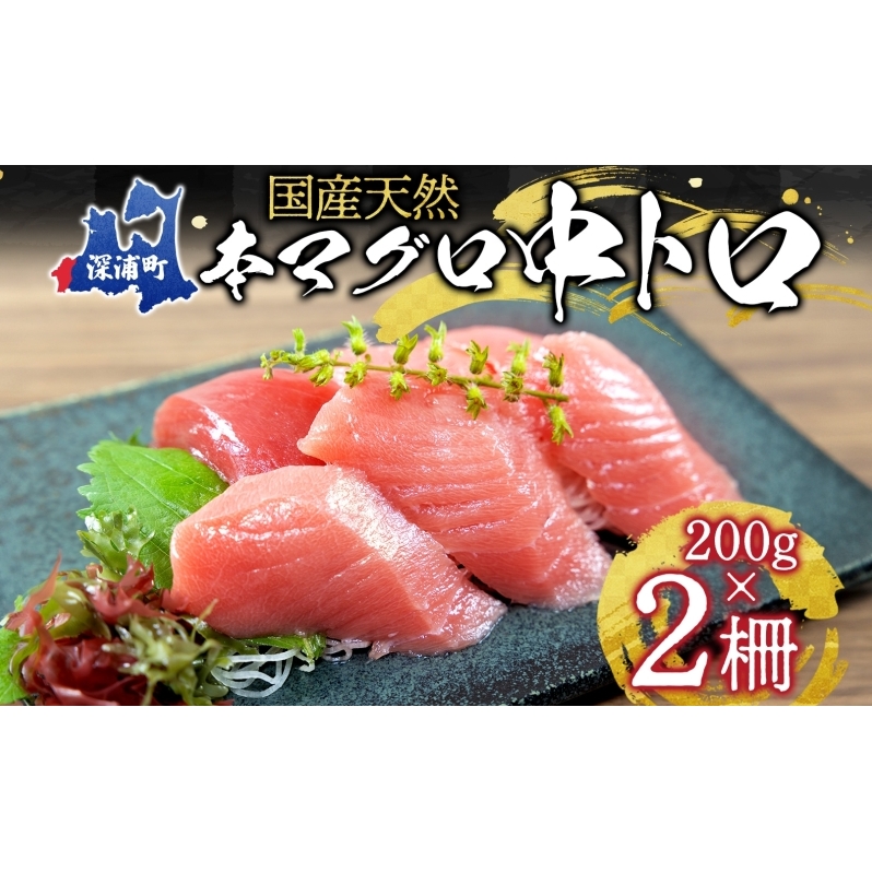 天然 本マグロ 中トロ 計400g 国産 本鮪 まぐろ マグロ クロマグロ 鮪 刺身 丼ぶり 寿司 海鮮 魚介 贅沢 お取り寄せ 詰め合わせ グルメ 産地直送 送料無料 冷凍 あおもり海山 青森県 深浦町 高品質 お刺身 お寿司 美味しい