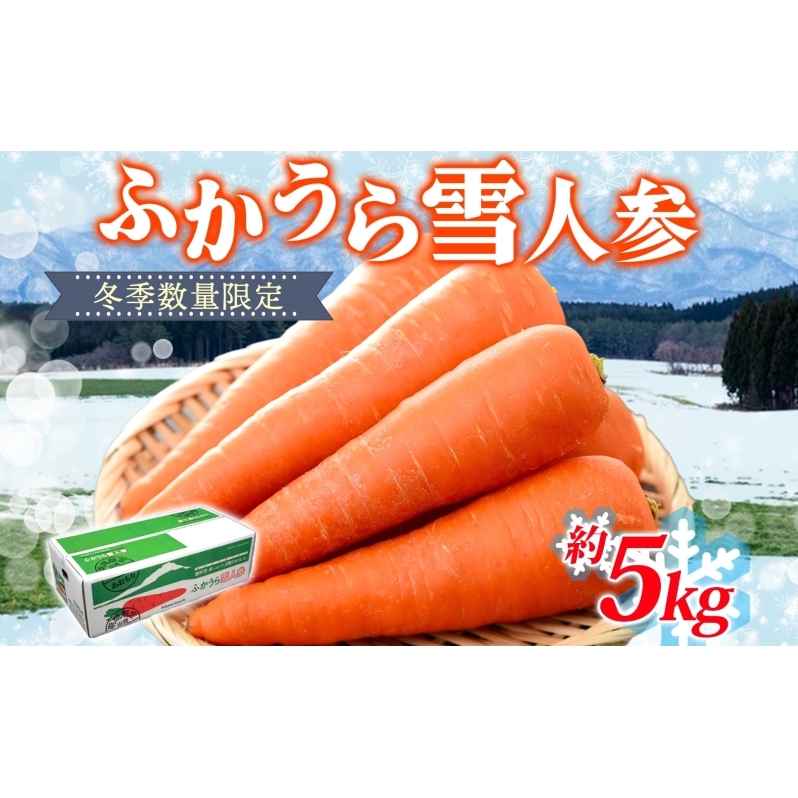 【冬季数量限定】ふかうら雪人参 約5kg 人参 にんじん ニンジン ジュース フルーティー 甘い おいしい ブランド 野菜 青森県 深浦町