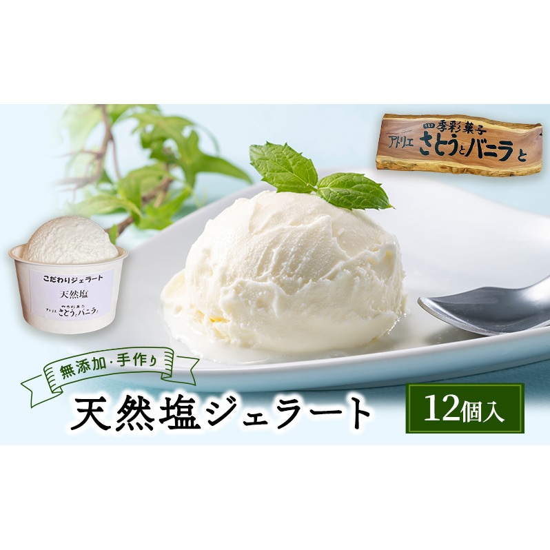 【手作り・無添加】天然塩ジェラート 100ml×12個入 カップ入り 天然塩 ジェラート 無添加 
