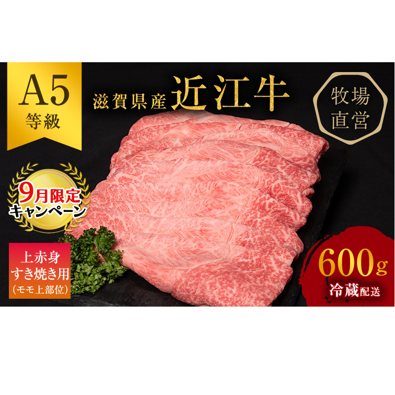 【9月末までの限定価格】近江牛 すき焼き 上赤身 約600g A5 雌牛 西川畜産 牛肉 黒毛和牛 すきやき すき焼き肉 すき焼き用 肉 お肉 牛 和牛 ブランド牛 cp2509