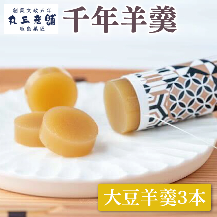 【丸三老舗】千年羊羹【ようかん 羊羹 大豆 だいず 甜菜糖 てんさい糖 和菓子 スイーツ 和スイーツ 茶菓子 お茶菓子 10000円以内 一万円以内 茨城県 鹿嶋市】(KF-17)