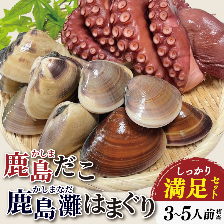 鹿島だこ 鹿島灘はまぐり 満足セット 3~5人前相当【たこ タコ 蛸 蛤 ハマグリ 海鮮 新鮮 魚貝 地たこ 刺身 鹿島灘 鹿嶋市 茨城県】(KM-10)