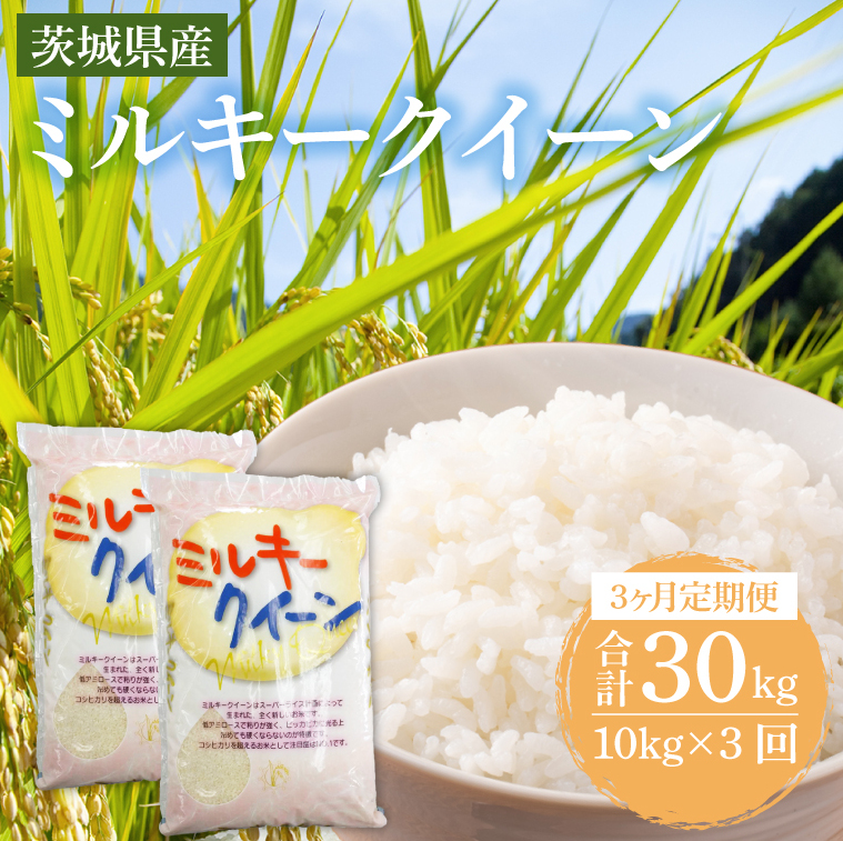 【3ヶ月定期便】茨城県産ミルキークイーン 10kg (5kg×2袋) 【米 お米 白米 精米 おにぎり 茨城県産 鹿嶋市 国産 送料無料】 (KY-8)