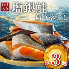【訳あり】人気の海鮮お礼品 チリ産 定塩 塩銀鮭切り落とし(端材)約3kg【配送不可地域：離島】【1389616】