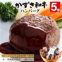 F-33z 千葉県産ブランド牛「かずさ和牛」ハンバーグ（生）5個セット【KWH-5】