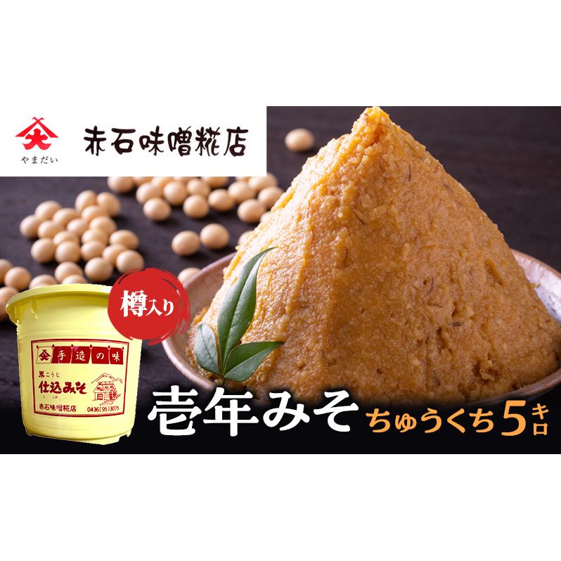 壱年みそ ちゅうくち5キロ 米こうじ 手造り 壱年味噌 伝統食品 豆造 甘酒 塩こうじ 丸大豆 国産 米 発酵 完熟 